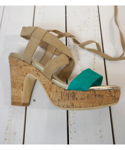 laboratory work（ラボラトリーワーク）の「【laboratory work】ソフトクロスサンダル（シューズ・レディース・ホワイト/ブラック/ターコイズ・M/L）」の6枚目の写真