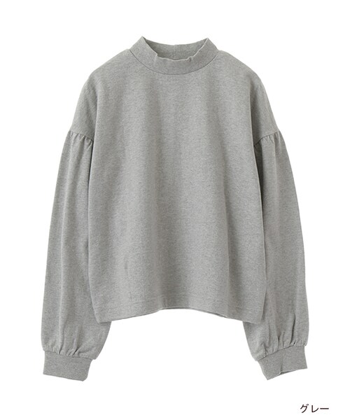 w closet（ダブルクローゼット）の「ボリューム袖ハイネックプルオーバー（トップス・レディース・オフホワイト/グレー/ベージュ/チャコールグレー・FREE）」の2枚目の写真