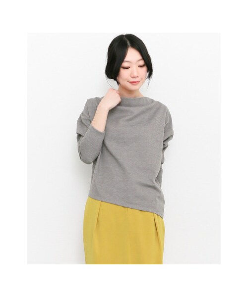 KBF(ケイビーエフ)の「KBF+ ドレープネックカットソー(トップス・レディース・L.BEIGE/GRAY/NAVY・one)」の6枚目の写真