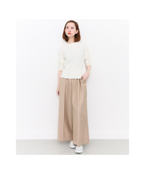 KBF（ケイビーエフ）の「ワイドワイドパンツ（パンツ・レディース・L.BEIGE/L.GRAY/BLACK・one）」の9枚目の写真