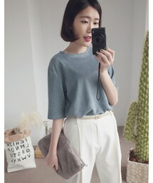 mooncat | 皮質感上衣色(トップス)