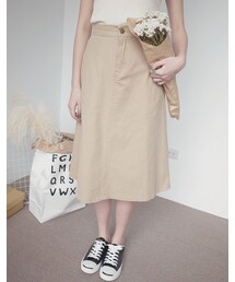 mooncat | 紋布A字中裙色(スカート)