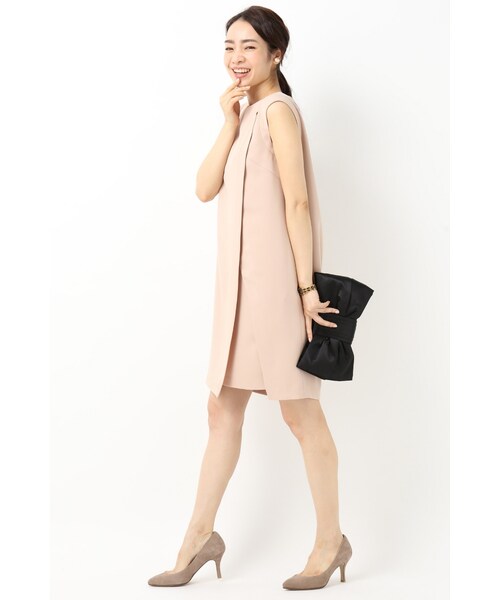 La TOTALITE（ラトータリテ）の「スリットタックワンピース（ワンピース/ドレス・ブラック/ピンク A・フリー）」の4枚目の写真