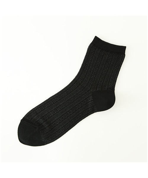 靴下屋（クツシタヤ）の「メッシュレースショートソックス（ソックス・靴下・レディース・シロ/クロ/チャコールグレー/ベージュ/ミント/メイブルー/コン/ラベンダー・22.0～24.0cm）」の2枚目の写真