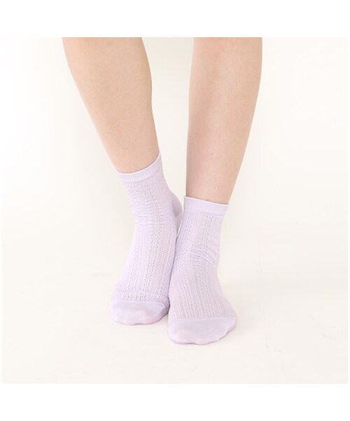 靴下屋（クツシタヤ）の「メッシュレースショートソックス（ソックス・靴下・レディース・シロ/クロ/チャコールグレー/ベージュ/ミント/メイブルー/コン/ラベンダー・22.0～24.0cm）」の10枚目の写真