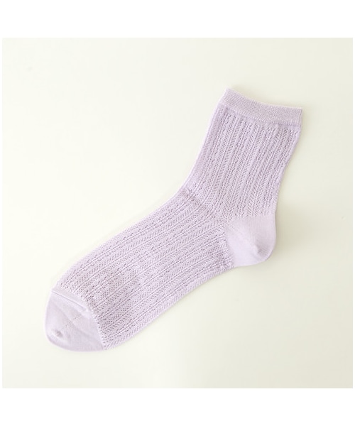 靴下屋（クツシタヤ）の「メッシュレースショートソックス（ソックス・靴下・レディース・シロ/クロ/チャコールグレー/ベージュ/ミント/メイブルー/コン/ラベンダー・22.0～24.0cm）」の8枚目の写真
