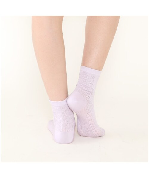 靴下屋（クツシタヤ）の「メッシュレースショートソックス（ソックス・靴下・レディース・シロ/クロ/チャコールグレー/ベージュ/ミント/メイブルー/コン/ラベンダー・22.0～24.0cm）」の12枚目の写真