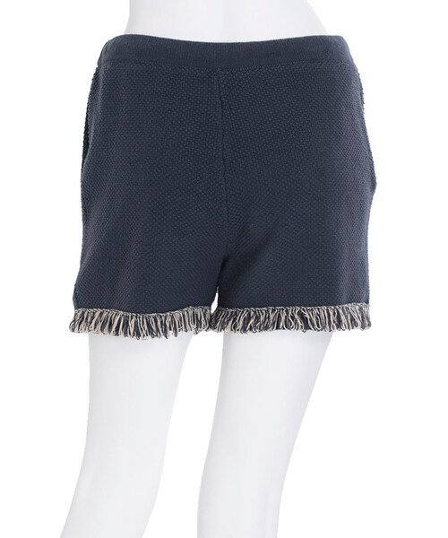 Ungrid（アングリッド）の「カラーフリンジニットショートパンツ（パンツ・レディース・オフホワイト/ネイビー・F）」の7枚目の写真