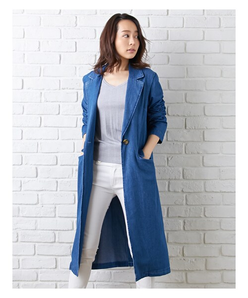 INGNI(イング)の「【春の新作】L103チェスター/ジャケット(ジャケット/アウター・レディース・グレー/カーキ/ベージュ/デニム/ブルー・M)」の17枚目の写真