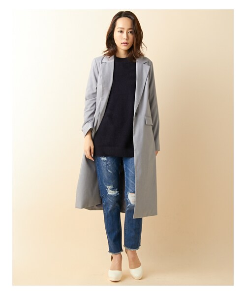 INGNI(イング)の「【春の新作】L103チェスター/ジャケット(ジャケット/アウター・レディース・グレー/カーキ/ベージュ/デニム/ブルー・M)」の10枚目の写真