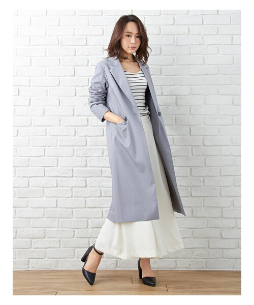 INGNI(イング)の「【春の新作】L103チェスター/ジャケット(ジャケット/アウター・レディース・グレー/カーキ/ベージュ/デニム/ブルー・M)」の12枚目の写真