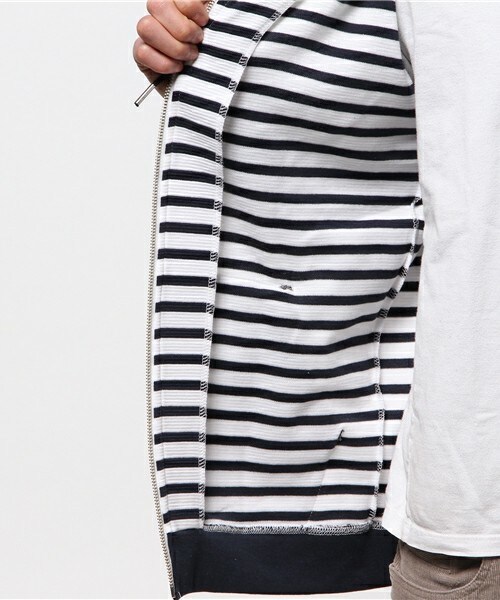 UNION STATION（ユニオンステーション）の「シンプルボーダーパーカー（パーカー・メンズ・ネイビー/ホワイト×ネイビー・MEDIUM/SMALL/LARGE/LL）」の10枚目の写真