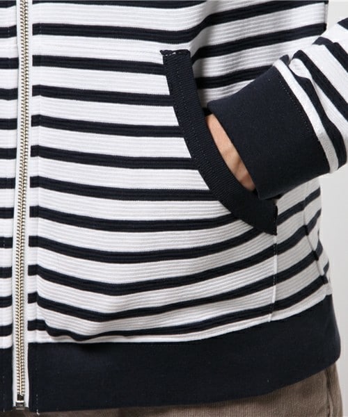 UNION STATION（ユニオンステーション）の「シンプルボーダーパーカー（パーカー・メンズ・ネイビー/ホワイト×ネイビー・MEDIUM/SMALL/LARGE/LL）」の8枚目の写真