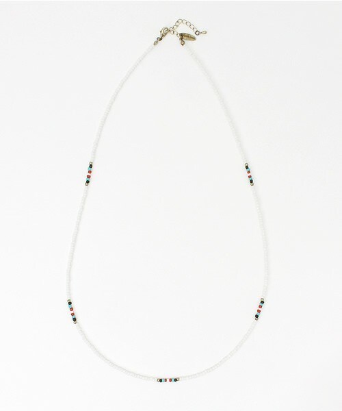 PACIFIC STATE（パシフィックステート）の「ビーズネックレス(全長70㎝・チャーム・巾着付き)（ネックレス・メンズ・ホワイト/ブラック/ターコイズブルー/レッド・FREE）」の2枚目の写真