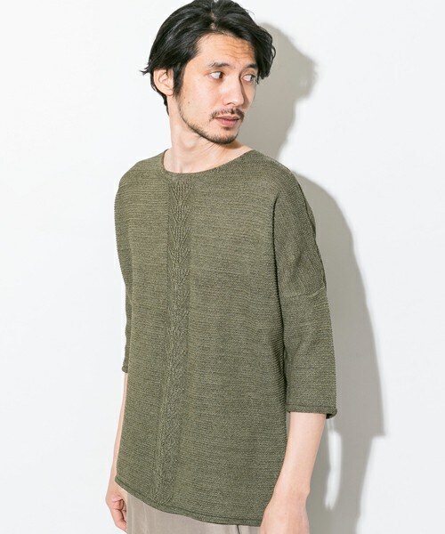 Iroquois（イロコイ）の「〈STUDIOUS限定〉和紙ニット カーキ（）」 - WEAR