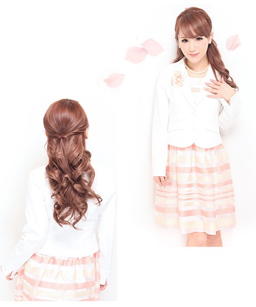 MOERY（モエリー）の「Aラインシルエットワンピーススーツ5点セット（スーツスカート・レディース・ジャケットブラック/ジャケットホワイト・S/M）」の6枚目の写真