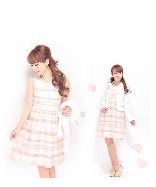 MOERY（モエリー）の「Aラインシルエットワンピーススーツ5点セット（スーツスカート・レディース・ジャケットブラック/ジャケットホワイト・S/M）」の8枚目の写真