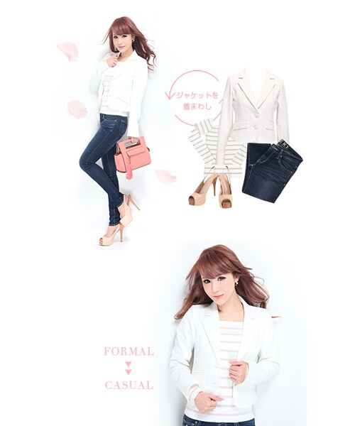 MOERY（モエリー）の「Aラインシルエットワンピーススーツ5点セット（スーツスカート・レディース・ジャケットブラック/ジャケットホワイト・S/M）」の9枚目の写真