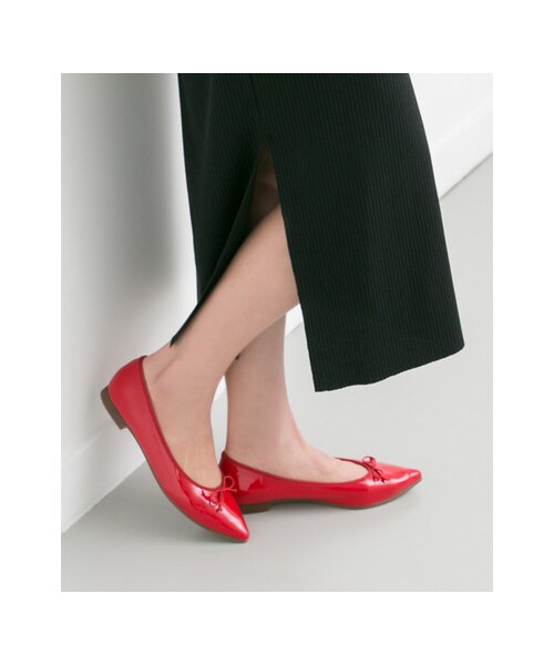 RODE SKO（ロデスコ）の「CAMERON リボンポインテッドバレエ（シューズ・レディース・RED/L.BLUE/MILKY WHT・35/36/37/38/39）」の6枚目の写真