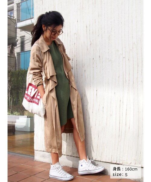 Ungrid（アングリッド）の「テンセルラップトレンチコート（ジャケット/アウター・レディース・オフホワイト/キャメル・S/M）」の6枚目の写真