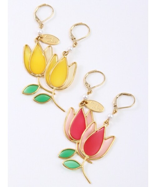 Honeysalon ハニーサロン の ステンドチューリップピアス アクセサリー Wear Honeysalon ハニーサロン の ステンドチューリップピアス アクセサリー Wear