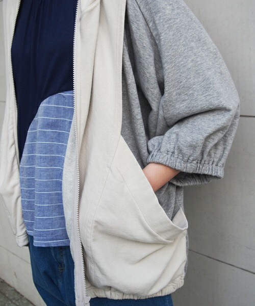 FRAPBOIS（フラボア）の「ツースウェット（パーカー・レディース・グレー/グリーン/ネイビー・1）」の6枚目の写真