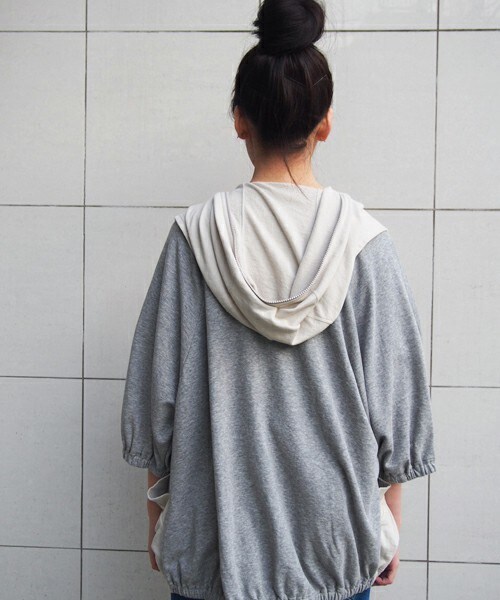 FRAPBOIS（フラボア）の「ツースウェット（パーカー・レディース・グレー/グリーン/ネイビー・1）」の4枚目の写真