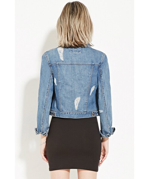 FOREVER 21(フォーエバー トゥエンティーワン)の「ダメージデニムジャケット(ジャケット/アウター・レディース・LIGHT DENIM/DENIM/DARK DENIM・Small/Medium/Large)」の13枚目の写真
