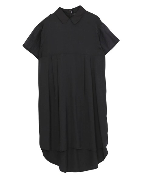 merry jenny（メリージェニー）の「ボックスシャツワンピース（ワンピース/ドレス・レディース・オフホワイト/ブラック/パープル・F）」の2枚目の写真