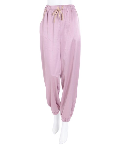 merry jenny（メリージェニー）の「バイカラーサテンパンツ（パンツ・レディース・ピンク/ネイビー/ベージュ・F）」の7枚目の写真