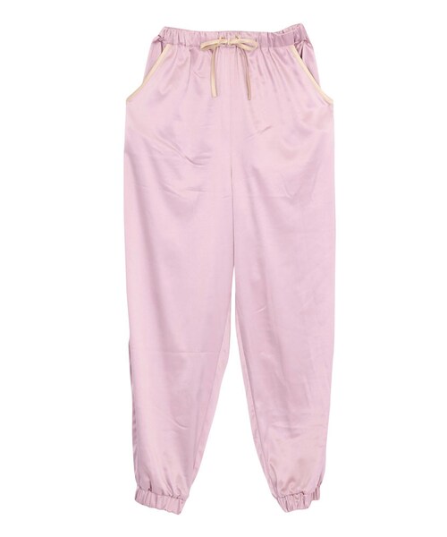 merry jenny（メリージェニー）の「バイカラーサテンパンツ（パンツ・レディース・ピンク/ネイビー/ベージュ・F）」の2枚目の写真