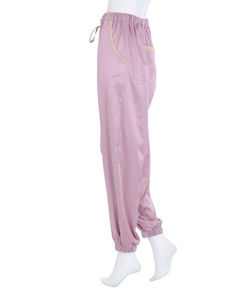 merry jenny（メリージェニー）の「バイカラーサテンパンツ（パンツ・レディース・ピンク/ネイビー/ベージュ・F）」の8枚目の写真