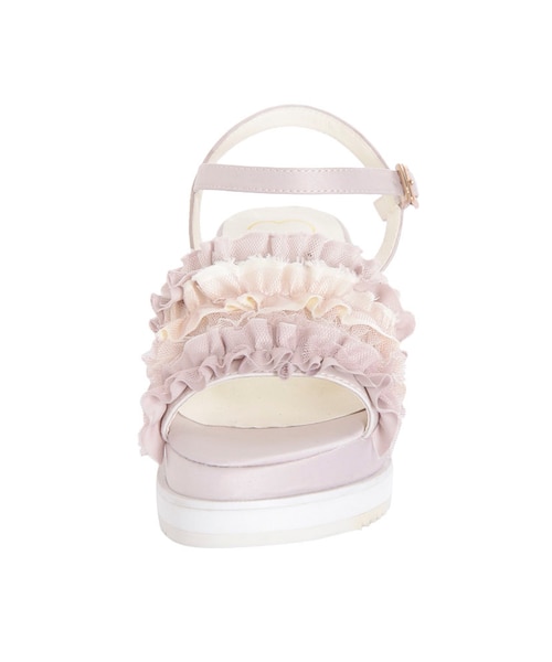 merry jenny（メリージェニー）の「チュールフリルサンダル（シューズ・レディース・ブラック/ネイビー/ベージュ・M/L）」の9枚目の写真