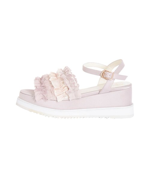 merry jenny（メリージェニー）の「チュールフリルサンダル（シューズ・レディース・ブラック/ネイビー/ベージュ・M/L）」の10枚目の写真