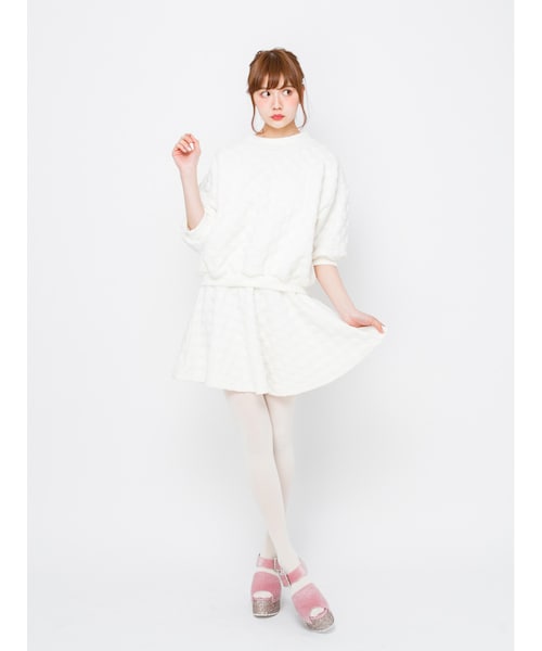 merry jenny（メリージェニー）の「ぽこぽこドットTOPS（トップス・レディース・オフホワイト/ブラック/ピンク・F）」の5枚目の写真