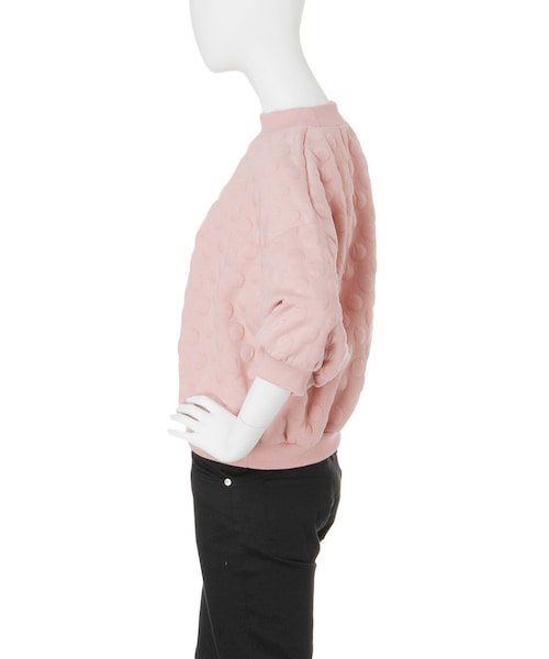 merry jenny（メリージェニー）の「ぽこぽこドットTOPS（トップス・レディース・オフホワイト/ブラック/ピンク・F）」の7枚目の写真