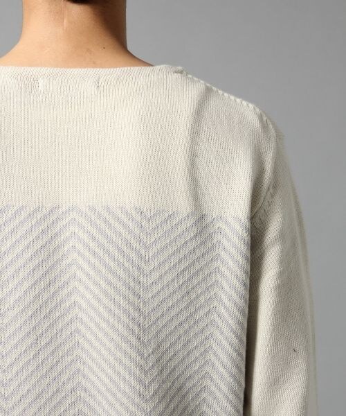 BLISS POINT（ブリスポイント）の「ジグザグボーダーＫＮ（トップス・メンズ・ホワイト/ネイビー・M）」の10枚目の写真