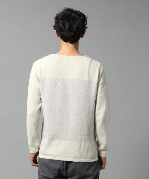 BLISS POINT（ブリスポイント）の「ジグザグボーダーＫＮ（トップス・メンズ・ホワイト/ネイビー・M）」の5枚目の写真