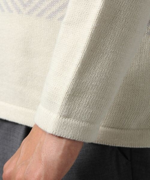 BLISS POINT（ブリスポイント）の「ジグザグボーダーＫＮ（トップス・メンズ・ホワイト/ネイビー・M）」の8枚目の写真