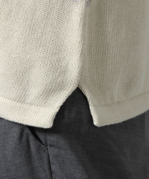 BLISS POINT（ブリスポイント）の「ジグザグボーダーＫＮ（トップス・メンズ・ホワイト/ネイビー・M）」の9枚目の写真