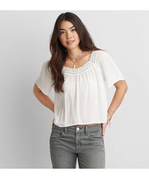 American Eagle | AEOフローウィーペザントトップ(シャツ/ブラウス)