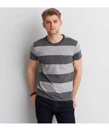 American Eagle | AEOストライプクルーネックTシャツ(Tシャツ/カットソー)