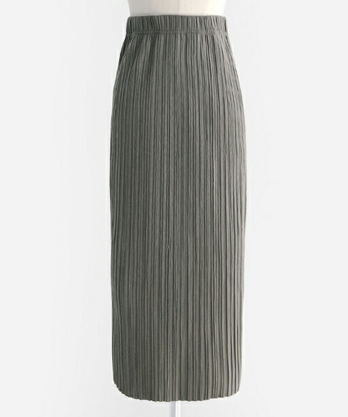 DHOLIC（ディーホリック）の「ウエストゴムリンクルミモレ丈スカート（スカート・レディース・ホワイトアイボリー/ブラックグレー/カーキ/ブラック・FREE）」の4枚目の写真