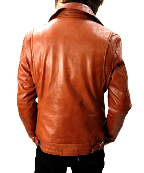 JACKROSE ダブルライダース レザージャケット ゴートレザー 裏地 赤 L ゴートレザーシングルライダース（ライダースジャケット）｜JACKROSE