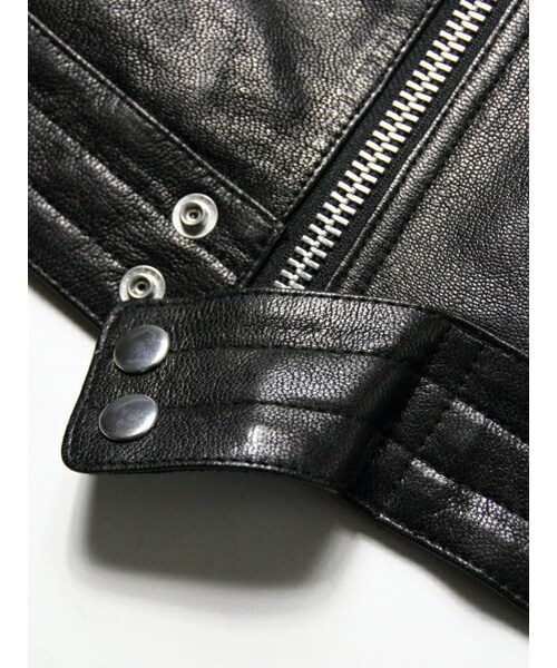 【極美品】ジャックローズ☆L　ゴートレザー　ダブル　ライダース　ブラック　メンズ JACKROSE（ジャックローズ）の「ゴートプルアップレザーダブル