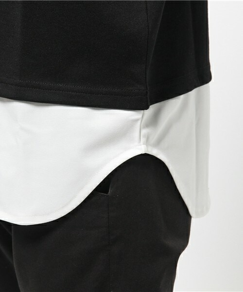 UNION STATION(ユニオンステーション)の「フェイクシャツレイヤードカットソー(Tシャツ/カットソー・メンズ・ブラック/グレー/ネイビー・SMALL/MEDIUM/LARGE)」の9枚目の写真