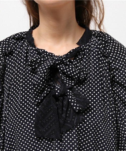 FRAPBOIS（フラボア）の「タイリボン（ワンピース・レディース・ブラック/ネイビー・1）」の7枚目の写真