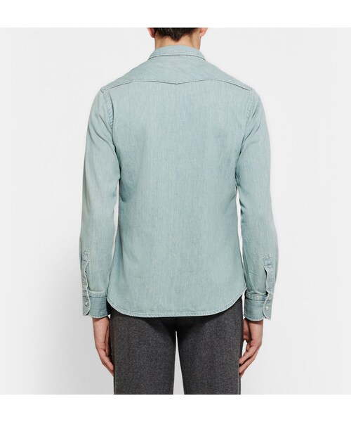 Maison Kitsune（メゾンキツネ）の「Maison Kitsuné Slim-Fit Denim Shirt（シャツ/ブラウス・メンズ・Blue・S/M/L/XL）」の2枚目の写真