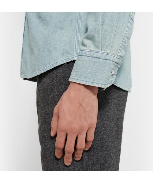 Maison Kitsune（メゾンキツネ）の「Maison Kitsuné Slim-Fit Denim Shirt（シャツ/ブラウス・メンズ・Blue・S/M/L/XL）」の8枚目の写真