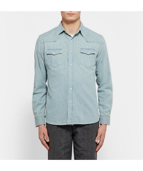 Maison Kitsune（メゾンキツネ）の「Maison Kitsuné Slim-Fit Denim Shirt（シャツ/ブラウス・メンズ・Blue・S/M/L/XL）」の7枚目の写真